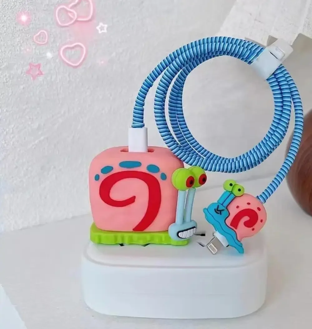 SpongeBob Gary the Snail iPhone Charger Cable Protector P51
